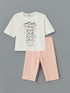 LC Waikiki Crew Neck Printed Girls Pajama Set